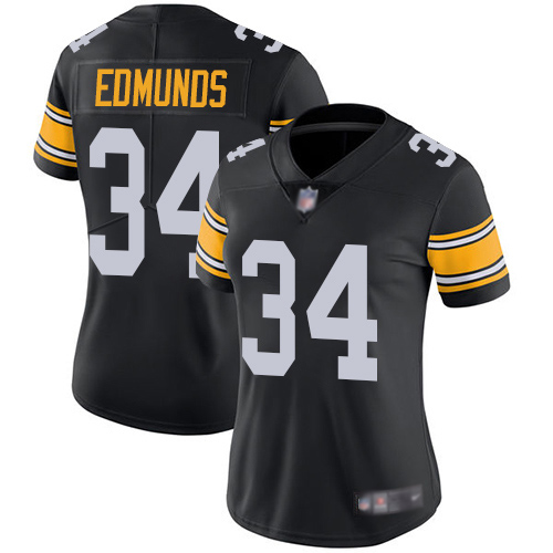 Women Pittsburgh Steelers Football #34 Limited Black Terrell Edmunds Alternate Vapor Untouchable Nike NFL Jersey